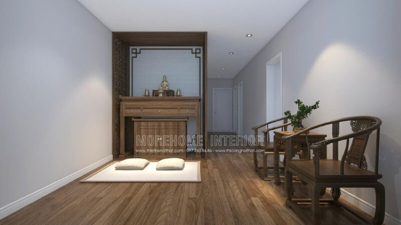 Bố trí phòng thờ Phật tại gia đẹp Thiết kế nội thất chung cư
