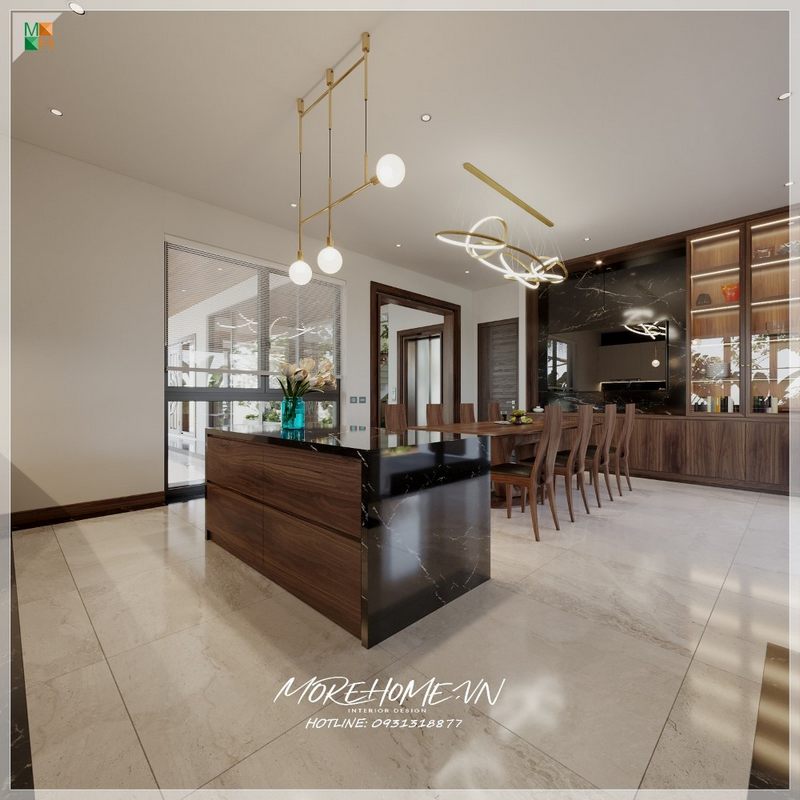 Đèn trang trí với hình dáng độc đáo, mang lại sự sang trọng và tạo nên không gian mới lạ.